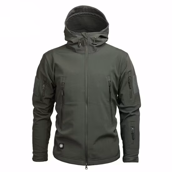 Jaqueta tática externa masculina Softshell camuflada jaqueta de combate à prova d'água casaco com capuz oculto corta-vento