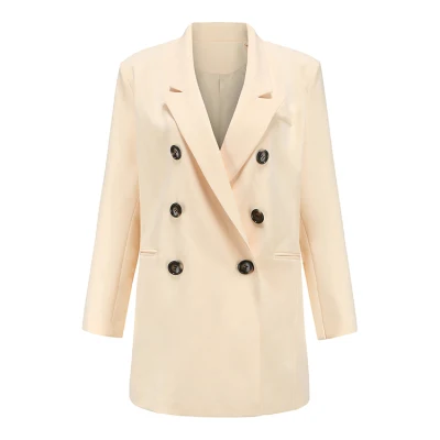 Mulheres elegantes cor casual blazer duplo