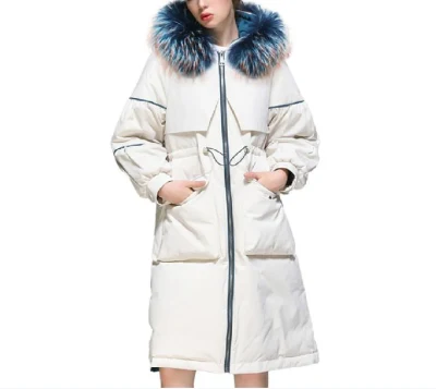 Branco 2023 Senhoras Inverno Hoodie Down Jacket Coats Long Women's Down Jackets